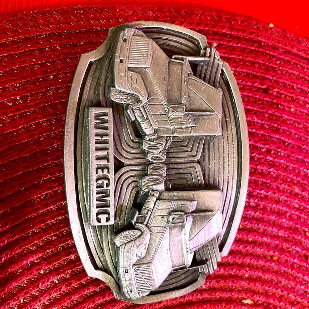 Vintage 1990 WhiteGMC belt Buckle